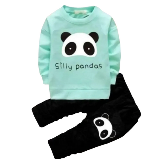 Classic Cotton Green & Black Printed Sweatshirt Sets for Boys