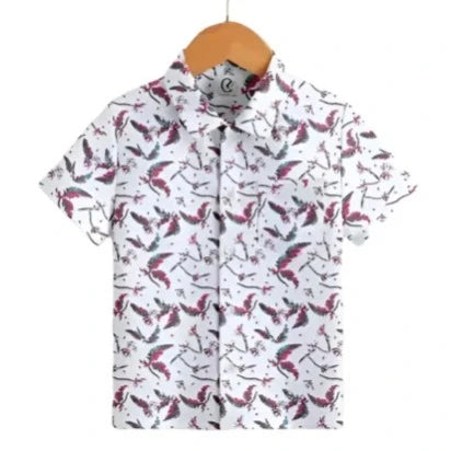 Stylish Multicoloured Cotton Blend Printed Shirts For Boys