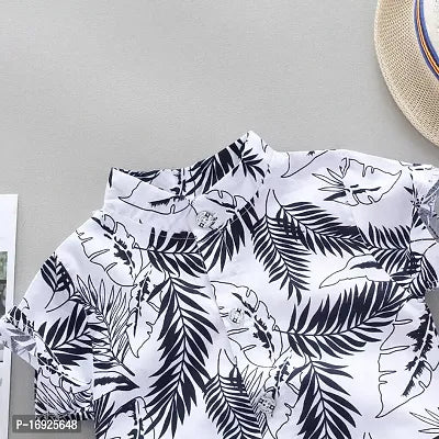 Rahello Half Sleeves Leaves Print Shirt With Shorts Set