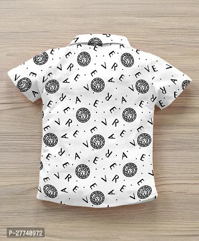 Rahello Stylish White Cotton Blend Printed Shirt