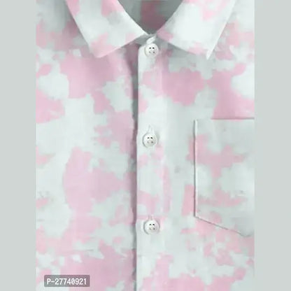 Stylish Pink Cotton Blend Printed Shirts For Boys