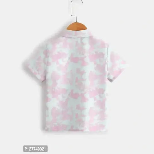 Stylish Pink Cotton Blend Printed Shirts For Boys