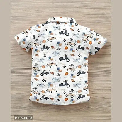 Stylish Multicoloured Cotton Blend Printed Shirts For Boys