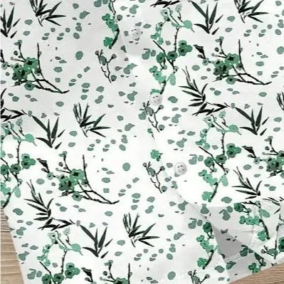 Stylish Green Cotton Blend Printed Shirts For Boys