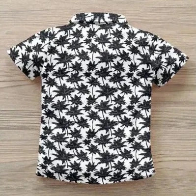 Stylish Black Cotton Blend Printed Shirts For Boys