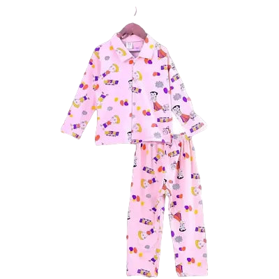 Unisex Cotton Blend Pink Night Suit