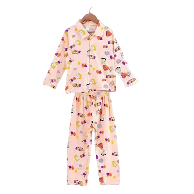 Unisex Cotton Blend Peach Night Suit