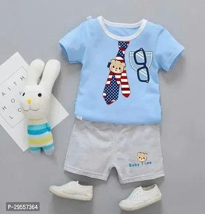 Rahello Stylish Cotton Blend Tops with Shorts Set