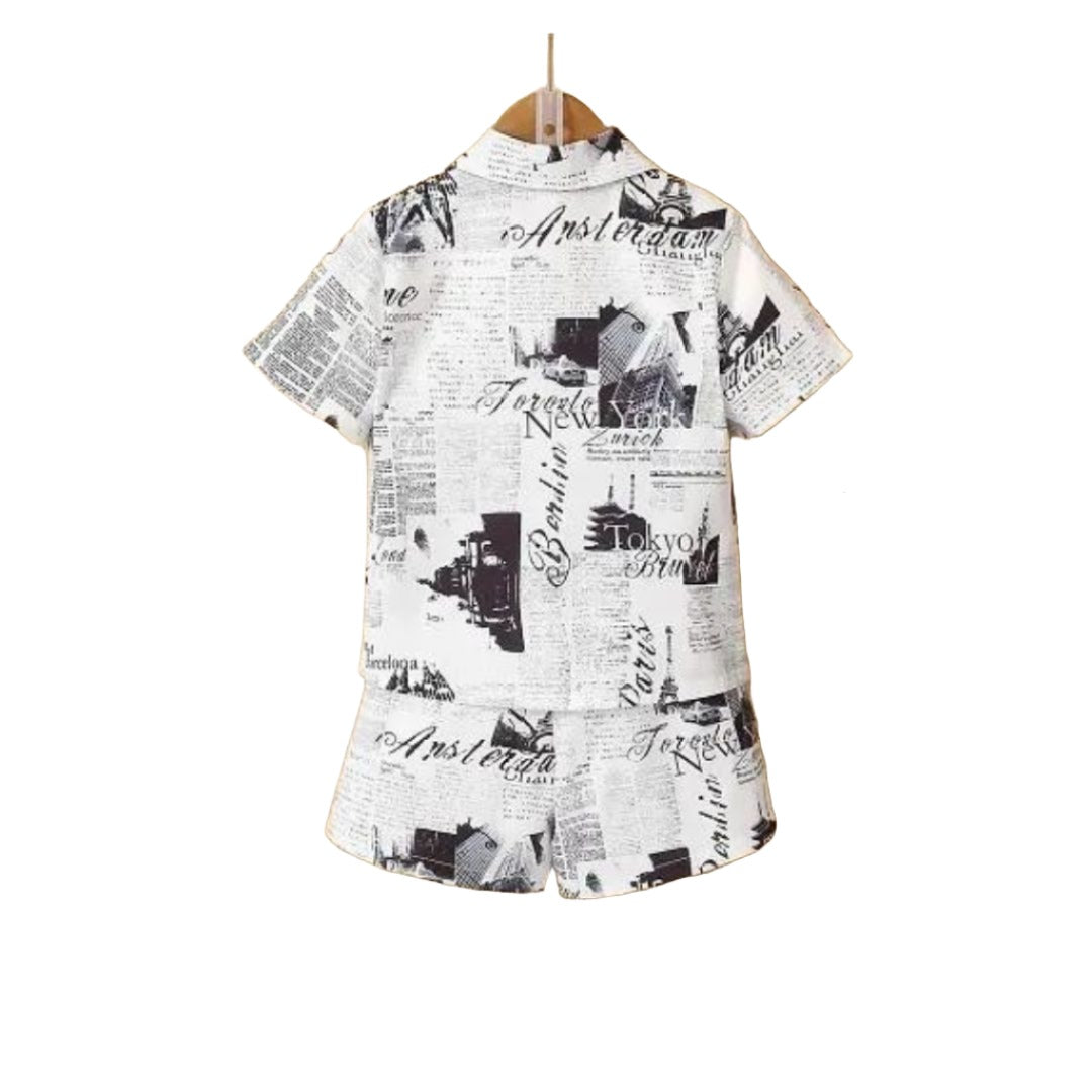 Rahello Fancy Multicoloured Printed Shirts with Shorts Set