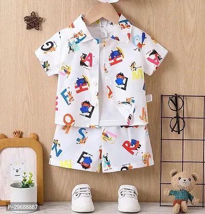 Rahello Fancy Multicoloured Printed Shirts with Shorts Set