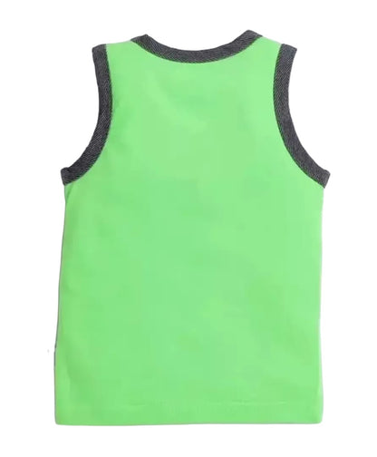 Rahello Fabulous Green Printed Cotton Sleeveless T-Shirt with Shorts