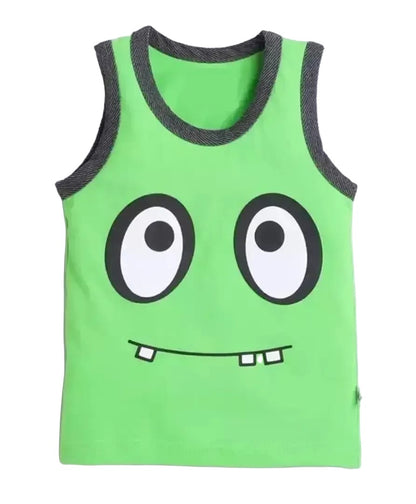 Rahello Fabulous Green Printed Cotton Sleeveless T-Shirt with Shorts