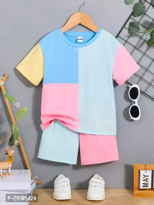 Rahello Multicoloured Printed Cotton Blend T-Shirts with Shorts