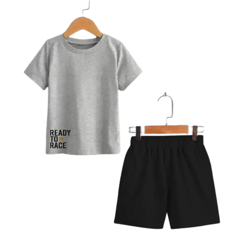 Rahello Stylish Summer Cotton T-Shirt With Shorts Set