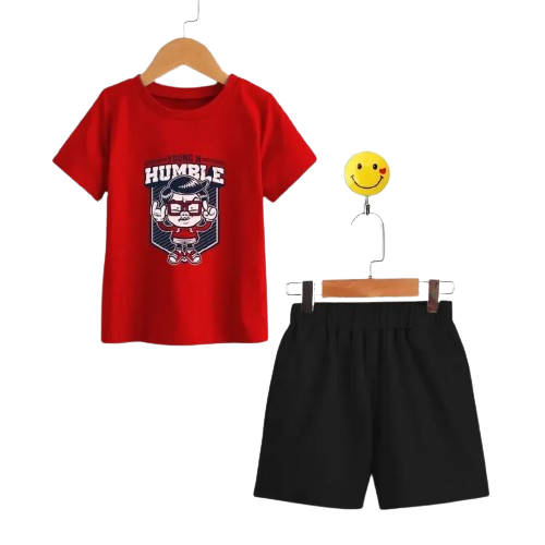 Rahello Stylish Summer Cotton T-Shirt With Shorts Set