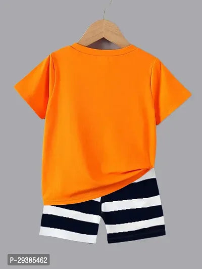 Rahello Stylish Orange Cotton T-Shirts With Shorts